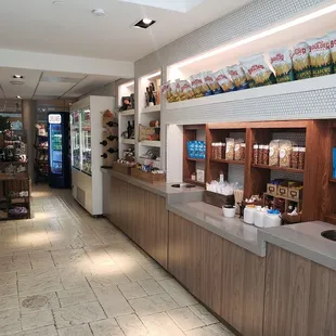 a view of the store counter