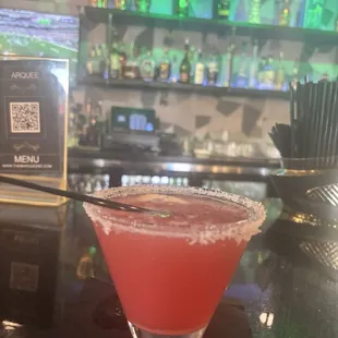 Strawberry lemon drop $8 special with grey goose...yummy
