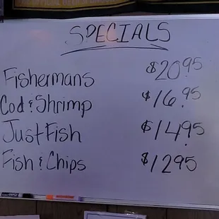 Friday specials as of 2/24/2023