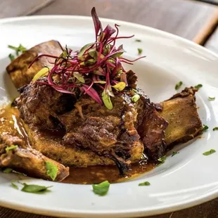 Wood oven braised beef short rib over heirloom polenta