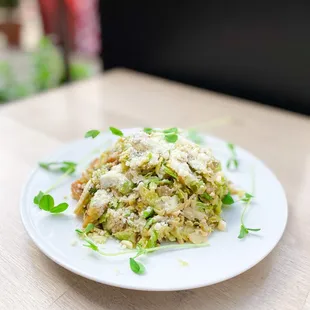 a plate of food on a table