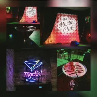 the neon sign and the martini