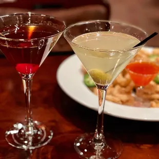 Manhattan and Vodka 'Hot &amp; Dirty' Martini