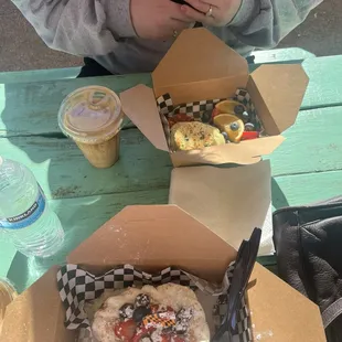 French toast and crab cake benny