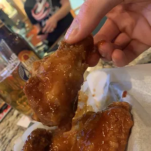 Mango habanero bones wings