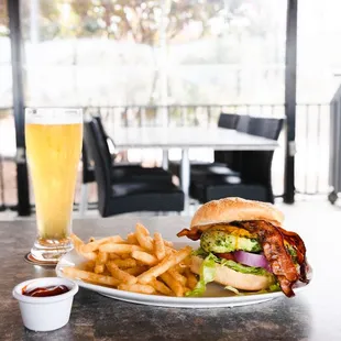 a burger and fries