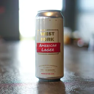 West Fork American Lager made by SunKing exclusively for West Fork Westfield!