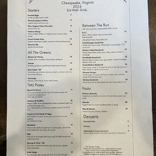 Food menu