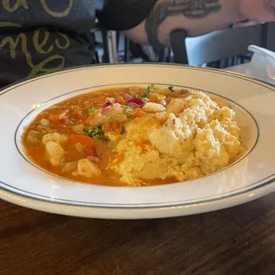 Shrimp &amp; Grits - only 3 small shrimp was a huge bummer.