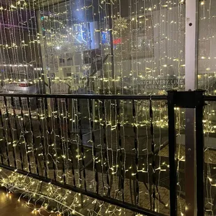 Crazy Christmas lights. Made me happy.  Also they were playing Christmas music on the speakers in the background.