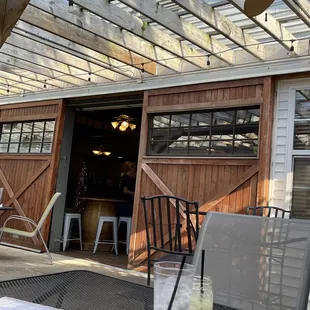 Outside patio looking into the restaurant