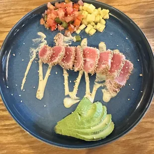 Ahi tuna. I couldn't resist a bite before the pic!