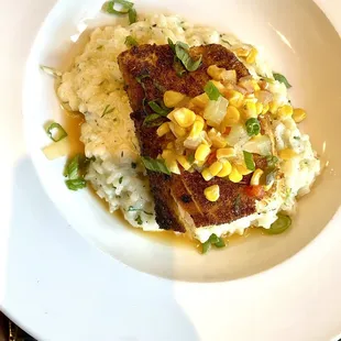 Blackened Mahi + risotto