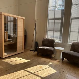Infrared Sauna that can be added before or after your massage.