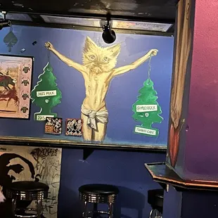 a painting of jesus on the wall