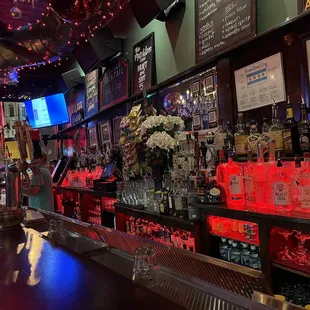 a bar filled with liquor