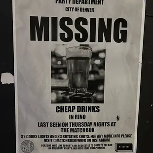 Missing poster