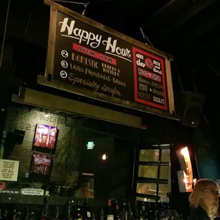 Happy hour specials.