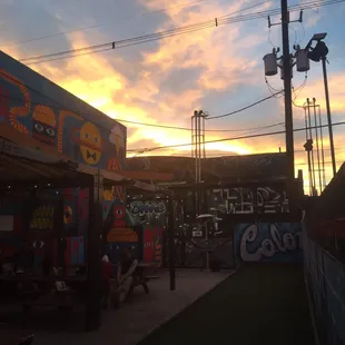 outside
