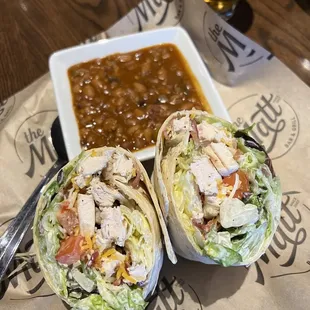 Grilled Chicken Wrap w/ baked beans