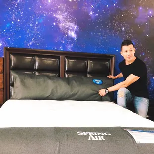 Meet our manager Cesar, Whether you need a good deal on a mattress or furniture or just need someone to Straighten a pillow he's the guy