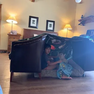 Our boys fort in the room