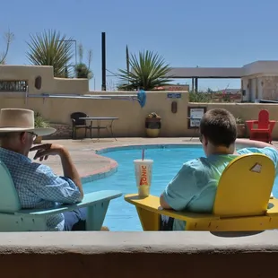 The pool is wonderful!  Goes to 9 feet deep.  So refreshing!