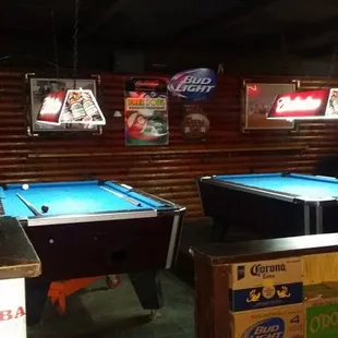 Pool tables in the main room.