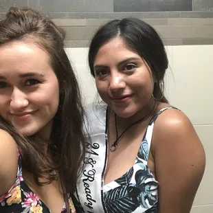 In the bathroom before the toilets erupted.