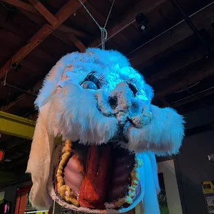 the mouth of a stuffed animal