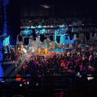 Looking down to stage