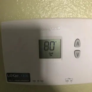 Thermostats for upstairs, downstairs, and the portal cooler they brought in that didn&apos;t work half the time