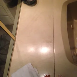 Standing water:room not cleaned completely.