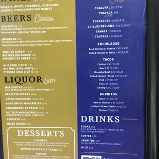 Margaritas ,drinks  and desserts