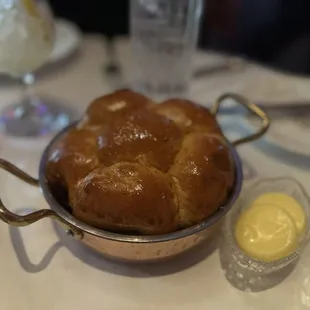 Bread and yummy mouthwatering butter
