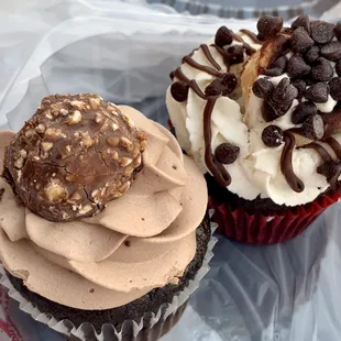 Chocolate Cannoli Cream Cupcake and Hazlenut Cupcake