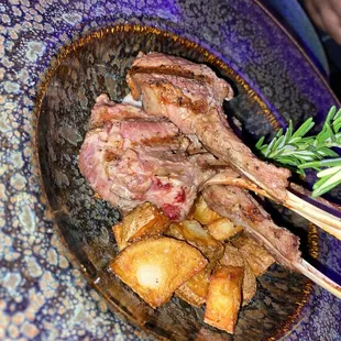 Lamb chops and roasted potatoes