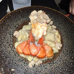 Lobster tail and truffle pasta