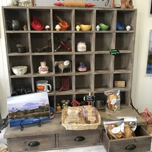 a display of various items