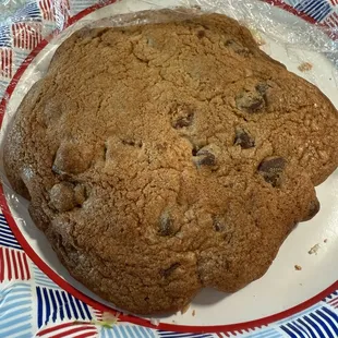 Ordered a chocolate chip cookie for desert. Yummm!