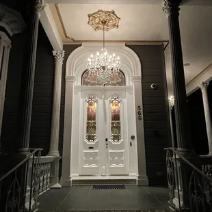 Entrance at night