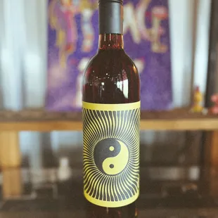 a bottle of wine on a table