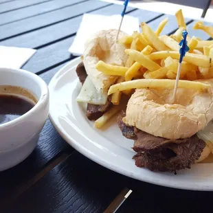 French dip sandwich &amp; fries. The dipping jus was amazing