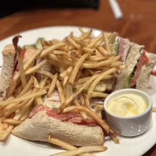 a sandwich and fries