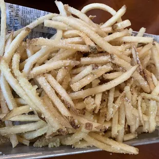 Truffle oil Parmesan shoestring fries