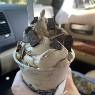 Large arctic swirl: chocolate custard w/ chocolate chips $7