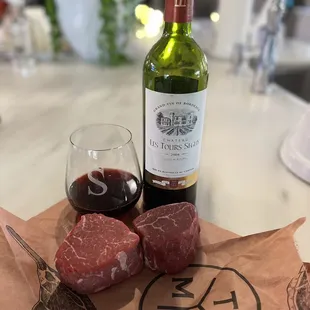 Two prime filets and a Bordeaux!