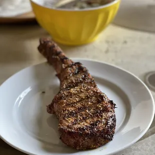 Typically, when I go to the Meat Board it is always about beef. However, this tomahawk pork chop was one of the best I have ever had!