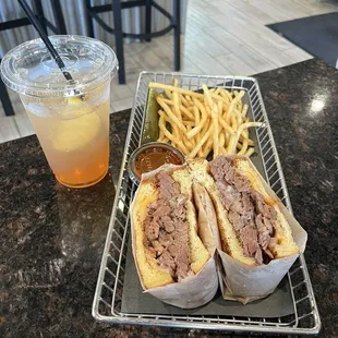 Brisket sandwich and Double Burger