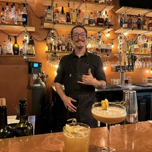 Greg the great bartender with sick a fantastic attitude